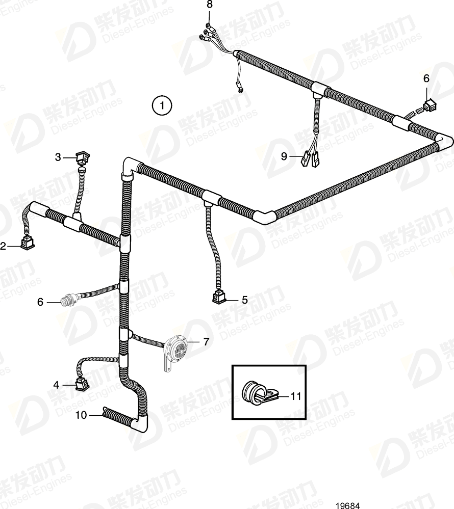 volvo penta Cable harness 874482 Drawing volvo penta Cable harness 874482 Drawing